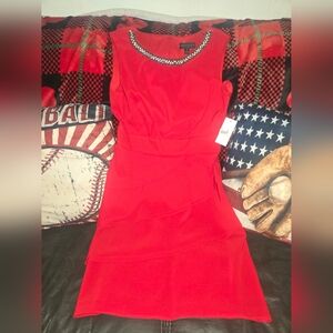 Connected Women's Embellished Tiered Sheath Dress Christmas